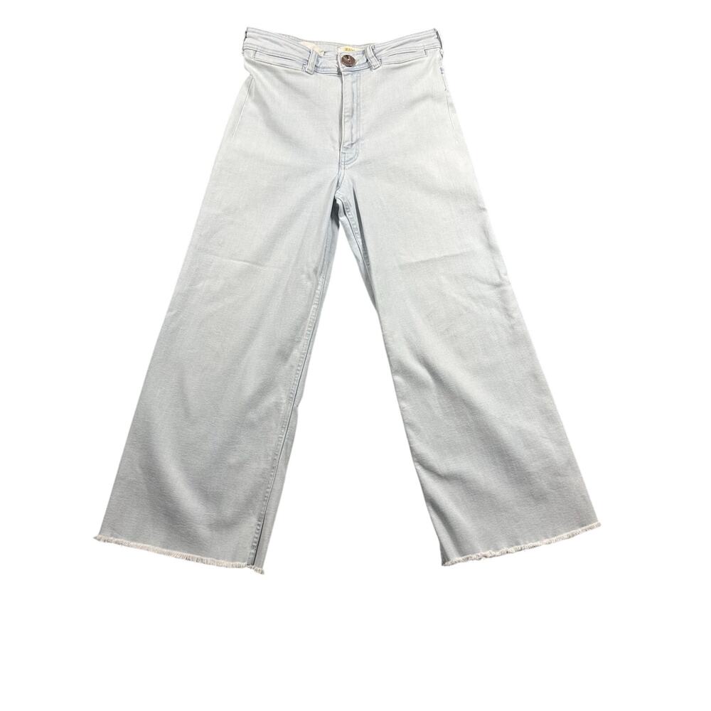 Maeve Wide Leg Raw Hem Jeans Size 30